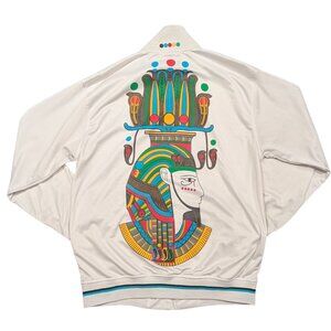 Vintage 90's Coogi Track Jacket  Rainbow Satin Multicolor Embroidered Size L Men